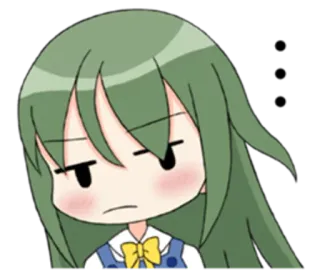 😐 Anime, Mädchen, süß, gelangweilt, enttäuscht telegram sticker