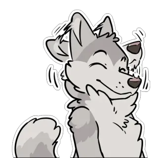 👍 wolf, dier, schattig, harig, blij telegram sticker