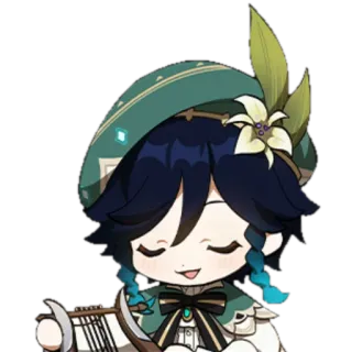 🍃 Venti Genshin Impact venti, genshin impact, anemo, barde, anime telegram sticker