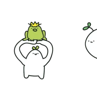 👑 hoạt hình, ếch, vương miện, dễ thương, nhân vật telegram sticker
