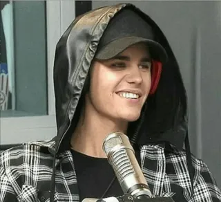 😀 Justin Bieber 有名人, 歌手, 音楽, ポートレート, マイク, アーティスト telegram sticker