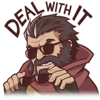 😎 DEAL WITH IT 仕方ない, サングラス, クール, ミーム, 態度 telegram sticker