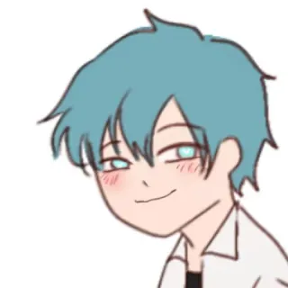 💌 Anime, Kreskówka, Niebieskie włosy, Mężczyzna, Ilustracja telegram sticker