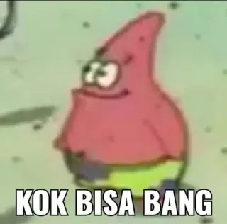 ➖ Patrick Star SpongeBob SquarePants KOK BISA BANG Patrick l'Étoile, kok bisa bang, Bob l'éponge, personnage de dessin animé telegram sticker