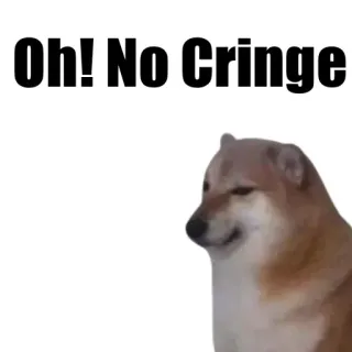 🐶 Oh! No Cringe 강아지, 밈, 오글, 웃긴, 애완동물 telegram sticker