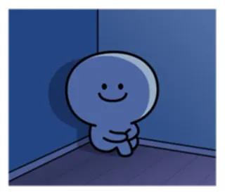 😶 Cartoon, Süß, Traurig, Einsam, Simpel whatsapp sticker