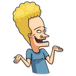 🤷‍♂️ Beavis Beavis and Butt-Head METALLICA бивис, баттхед, мультфильм, mtv, металлика, 90е, смешной, стикер telegram sticker
