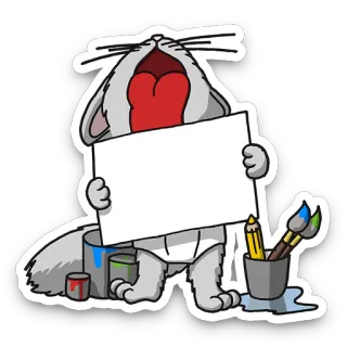 ✉ Katze, Kunst, Malerei, Zeichnung, Künstler telegram sticker
