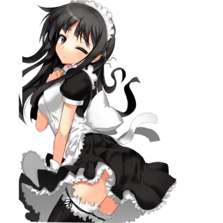 🎀 Anime, Meid, Schattig, Meisje, Manga, Zwart Haar telegram sticker
