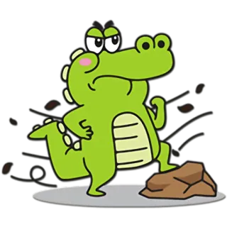 🌪 cartoon, alligator, crocodile, animal, green, sticker, character telegram sticker