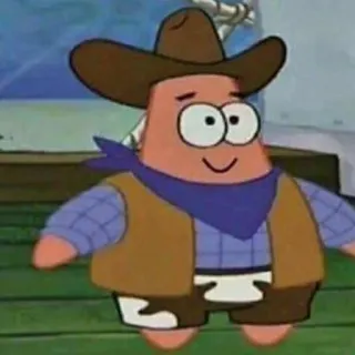 🥢 Patrick Star SpongeBob SquarePants cartoon, cowboy, Patrick Star, SpongeBob SquarePants whatsapp sticker