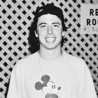 😀 Dave Grohl musiker, rock, foo fighters, lächeln, micky maus telegram sticker