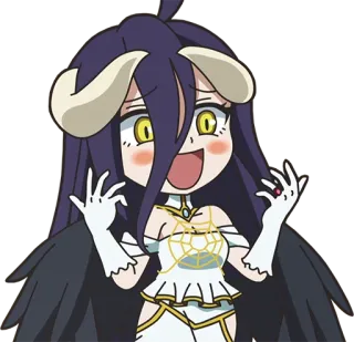 😍 Albedo Overlord anime, cartoon, demon, cute, manga telegram sticker