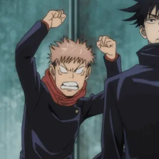 🎴 Yuji Itadori Jujutsu Kaisen Anime, Manga, Yuji Itadori, Jujutsu Kaisen, wütend, kämpfen, Anime Charakter telegram sticker