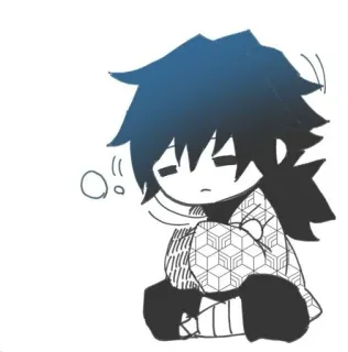 😴 Giyu Tomioka Demon Slayer 动漫, 漫画, Q版, 富冈义勇, 鬼灭之刃 whatsapp sticker