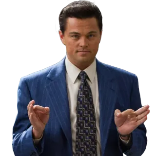 👌 Jordan Belfort The Wolf of Wall Street Леонардо Ди Каприо, Волк с Уолл-стрит, Джордан Белфорт, Фильм, Финансы, Костюм telegram sticker