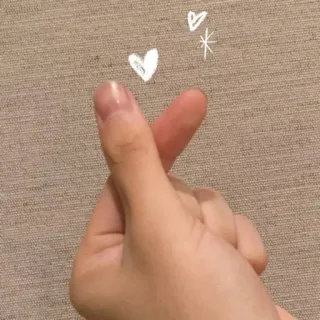 🐰 Cuore con le dita, Gesto della mano, Simbolo d'amore, Cuore coreano, Cuore, Mano whatsapp sticker