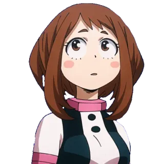 🙄 Ochaco Uraraka My Hero Academia Anime, My Hero Academia, Uraraka, Ochaco Uraraka, Desenho animado, Personagem telegram sticker