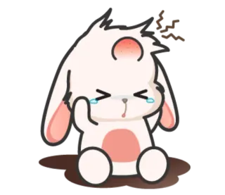 😰 buồn, thỏ, khóc, động vật, nhãn dán telegram sticker