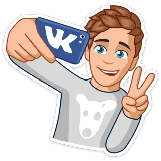 ✌️ cartoon, selfie, vk, peace sign, portrait, character telegram sticker