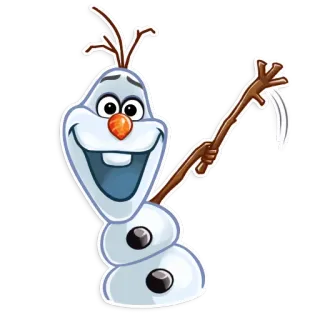 👋 Olaf Frozen 漫画, ディズニー, 雪だるま, アナと雪の女王, オラフ, キャラクター telegram sticker