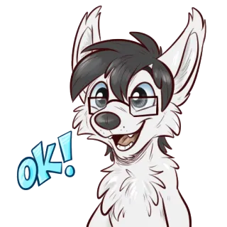 😀 ok! Furry, Antropomórfico, Animal, Ok, Acordo telegram sticker