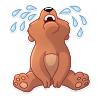 😭 chorando, triste, urso, lágrimas, emocional, desenho animado, chateado, emoji whatsapp sticker