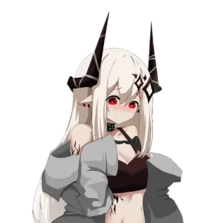 😳 动漫, 恶魔, 女孩, 角, 可爱, 漫画 telegram sticker