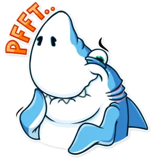 😆 PFFFT.. акула, мультфильм, смешной, наклейка, милый telegram sticker