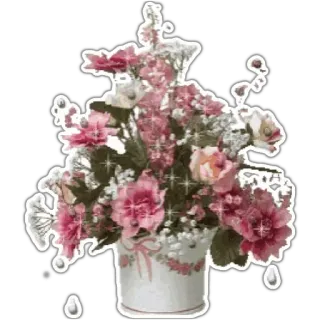 🌹 flowers, pink, bouquet, floral, nature, decoration whatsapp sticker