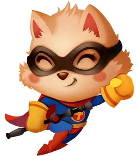 😈 super-herói, máscara, animal, desenho animado, fofo, voando, herói, personagem telegram sticker