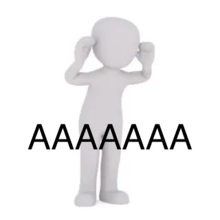 😱 AAAAAAA stick figure, panic, scream, stress, fear, anxiety telegram sticker