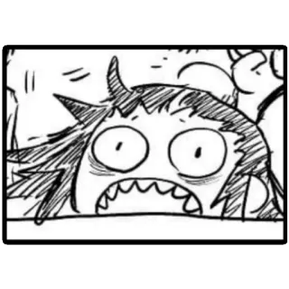 😲 animé, manga, dessin animé, choqué, effrayé, expression, drôle whatsapp sticker