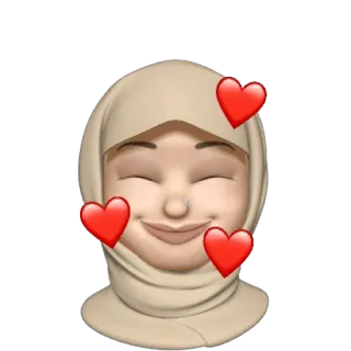 🥰 emoji, phụ nữ, hijab, tình yêu, trái tim whatsapp sticker
