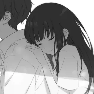 ❤️ アニメ, カップル, ハグ, 恋愛, 愛, 一緒 telegram sticker