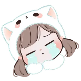 😭 Мультфильм, Плакать, Плачущий, Грустный, Девочка, Аниме, Эмоциональный telegram sticker