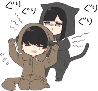 😭 ぐりぐり Anime, Chibi, Dễ thương, Mèo, Manga, Hoạt hình telegram sticker