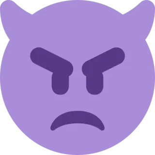 👿 emoji, devil, angry, purple, face, emoticon telegram sticker