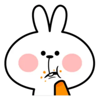 😬 lapin, mignon, dessin animé, animal, blanc, emoji telegram sticker