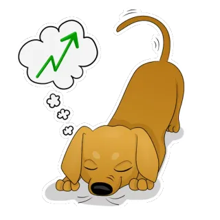 📈 perro, animal, crecimiento, gráfico, flecha, sueño, éxito, aumento whatsapp sticker