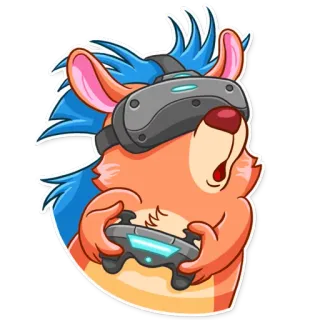 🎮 animale, vr, gaming, realtà virtuale, controller, divertente telegram sticker