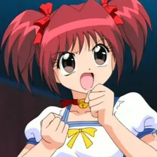 😠 Anime, Mädchen, Niedlich, Cartoon, Figur, Zöpfe, Halsglöckchen whatsapp sticker