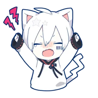 🥳 anime, cat, cute, kawaii, anime character, sticker telegram sticker