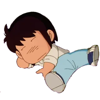 😣 sleeping, cartoon, anime, tired, child, resting telegram sticker