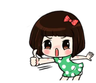 👍 Cartoon, Mädchen, Daumen hoch, Süß, Anime, Fröhlich telegram sticker
