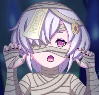 ✨ anime, mummy, girl, bandage, character, cute telegram sticker