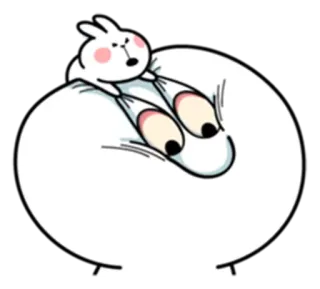 😳 rabbit, cartoon, funny, white, cute telegram sticker