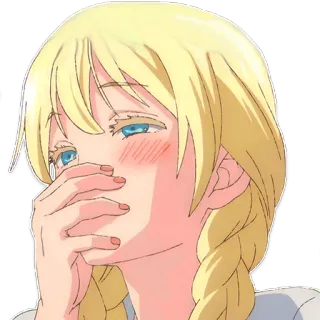 🙊 Anime, Garota, Cabelo loiro, Personagem, Ilustração, Desenho animado telegram sticker