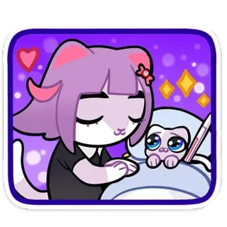 🌡️ mèo, mèo con, anime, dễ thương, kawaii, hình dán whatsapp sticker