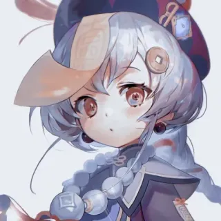 🥰 Qiqi Genshin Impact Anime, Qiqi, Genshin Impact, Personagem de videogame, Fofo, Zumbi, Cryo whatsapp sticker